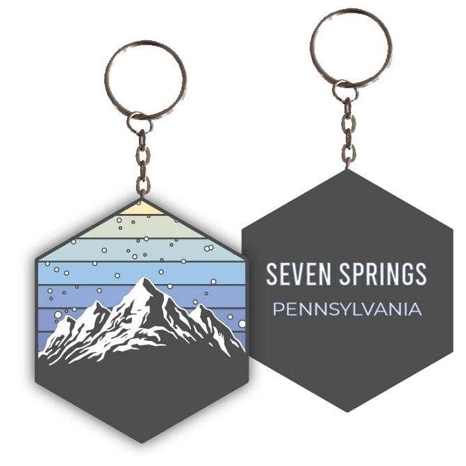 Seven Springs Pennsylvania Ski Snowboard Winter Adventures Metal Keychain Image 1