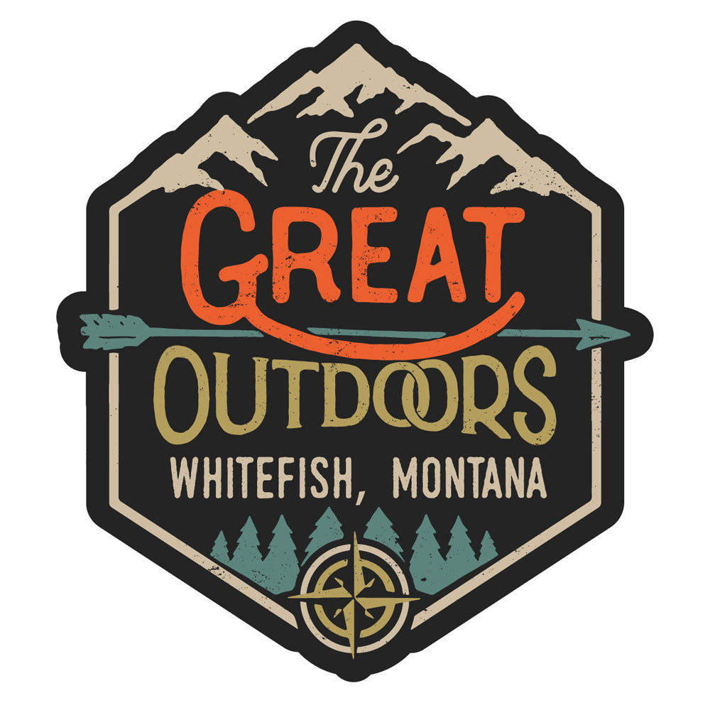 Whitefish Montana Souvenir Decorative Stickers (Choose theme and size) Image 1