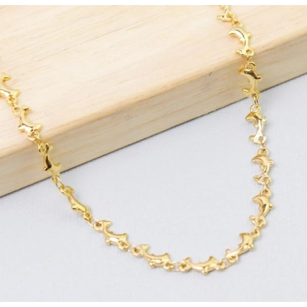 18K Gold Plated Dolphin Anklet Image 3