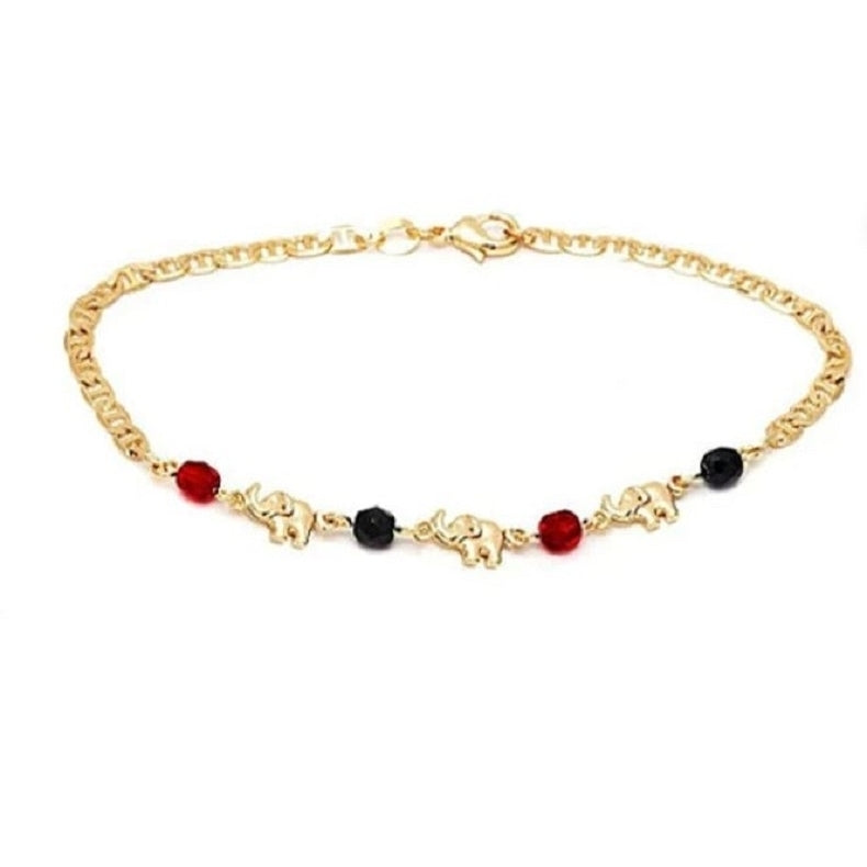 18K Gold Plated Elephant Anklet for Woman Image 3