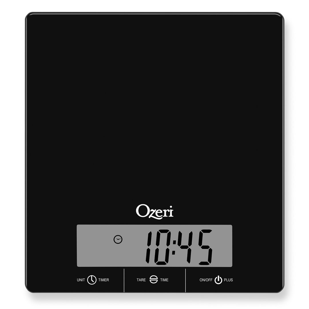 Ozeri Touch III Digital Kitchen Scale 22 lbs Tempered Glass Clock Temp Humidity Image 4