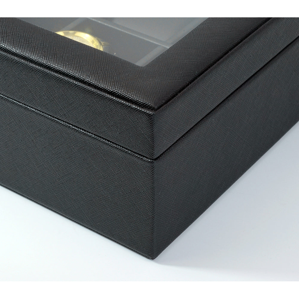 12 Slots MDF and PU Leather Watch Display Case Glass Top Jewelry Collection Storage Box Organizer Men and Women Image 3
