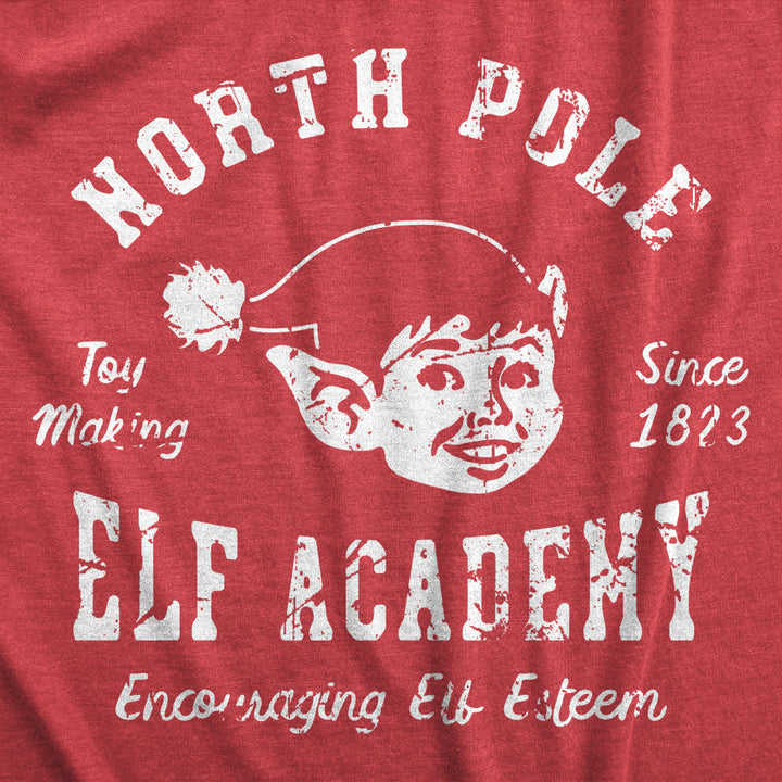 Mens North Pole Elf Academy T Shirt Funny Christmas Party Santas Helpers Tee For Guys Image 2