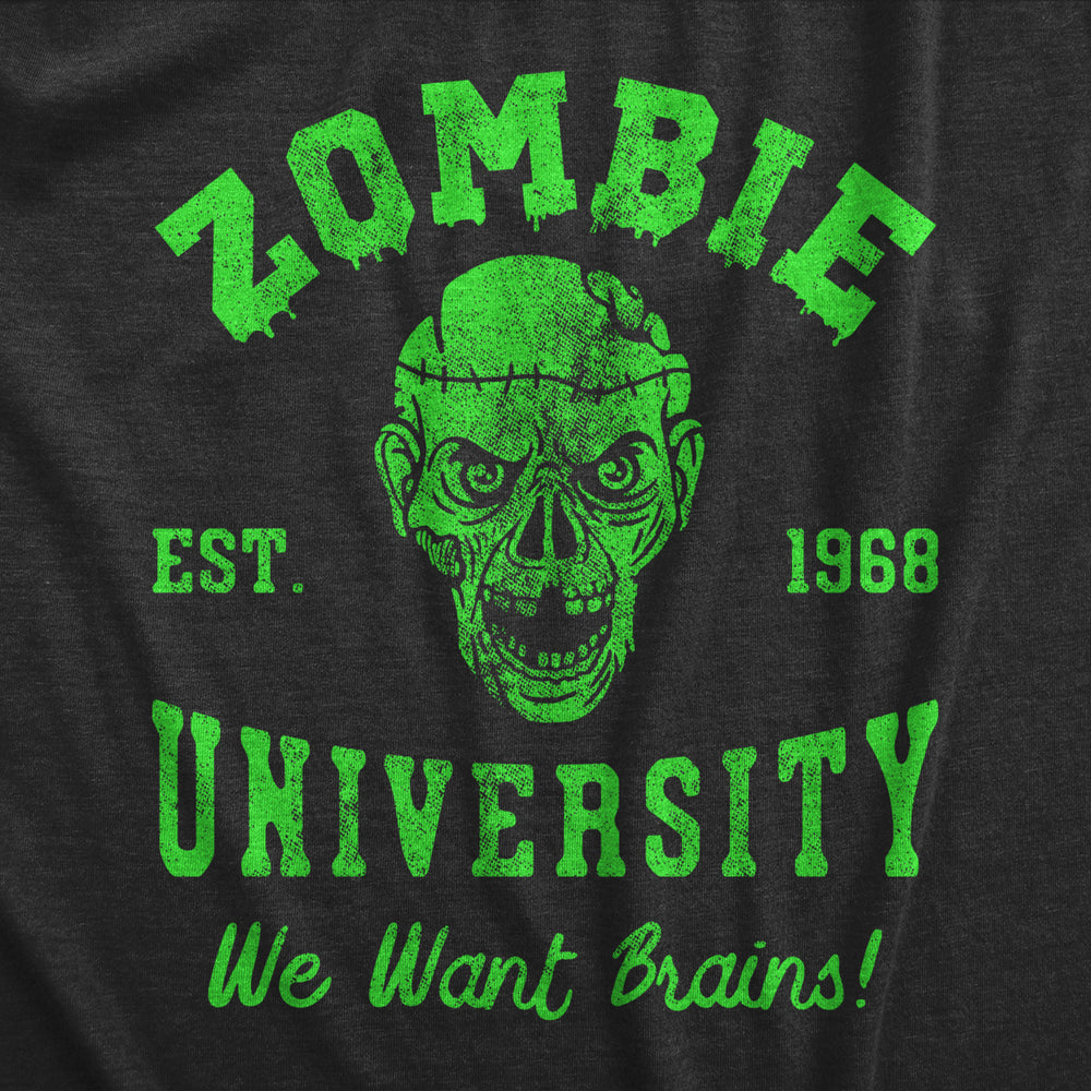 Mens Zombie University T Shirt Funny Undead Academy Tee For Guys Image 2