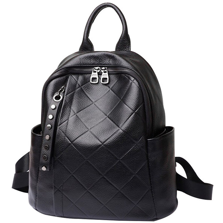 navor Genuine Leather Backpack for Girls & Women Waterproof Daypack Casual Convertible Business, Travel Handbag -Black Image 1