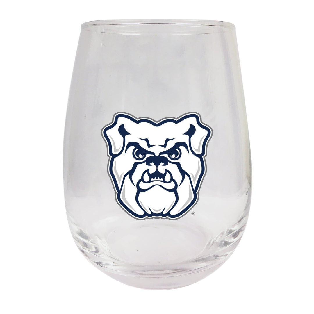 Butler Bulldogs Stemless Wine Glass - 9 oz.  Officially Licensed NCAA Merchandise Image 1