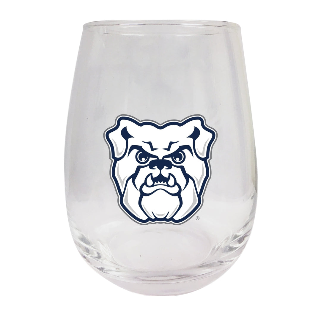 Butler Bulldogs Stemless Wine Glass - 9 oz. Officially Licensed NCAA Merchandise Image 1