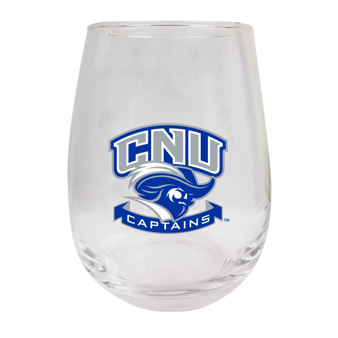 Christopher Newport Captains Stemless Wine Glass - 9 oz. Officially Licensed NCAA Merchandise Image 1