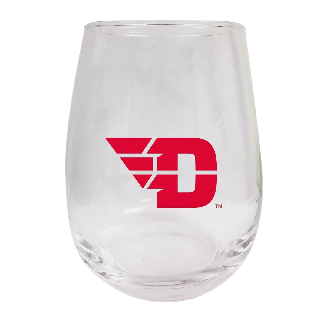 Dayton Flyers Stemless Wine Glass - 9 oz. Officially Licensed NCAA Merchandise Image 1