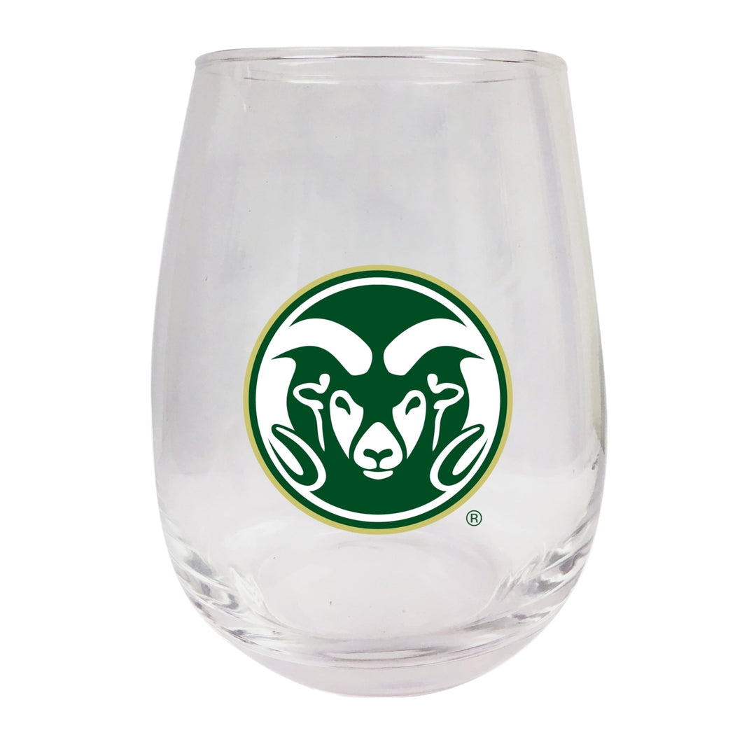 Colorado State Rams Stemless Wine Glass - 9 oz. Officially Licensed NCAA Merchandise Image 1