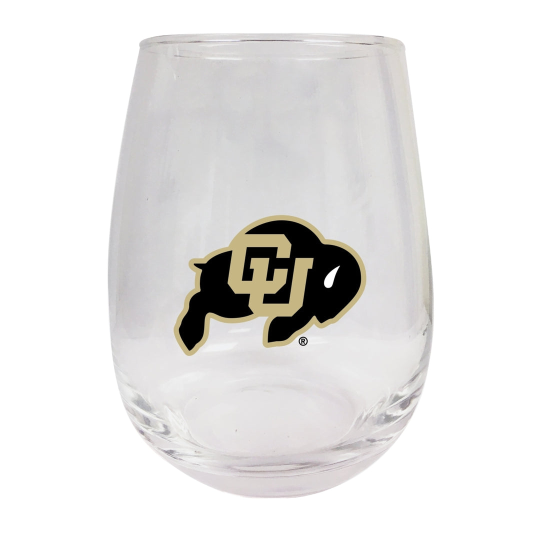 Colorado Buffaloes Stemless Wine Glass - 9 oz. Officially Licensed NCAA Merchandise Image 1