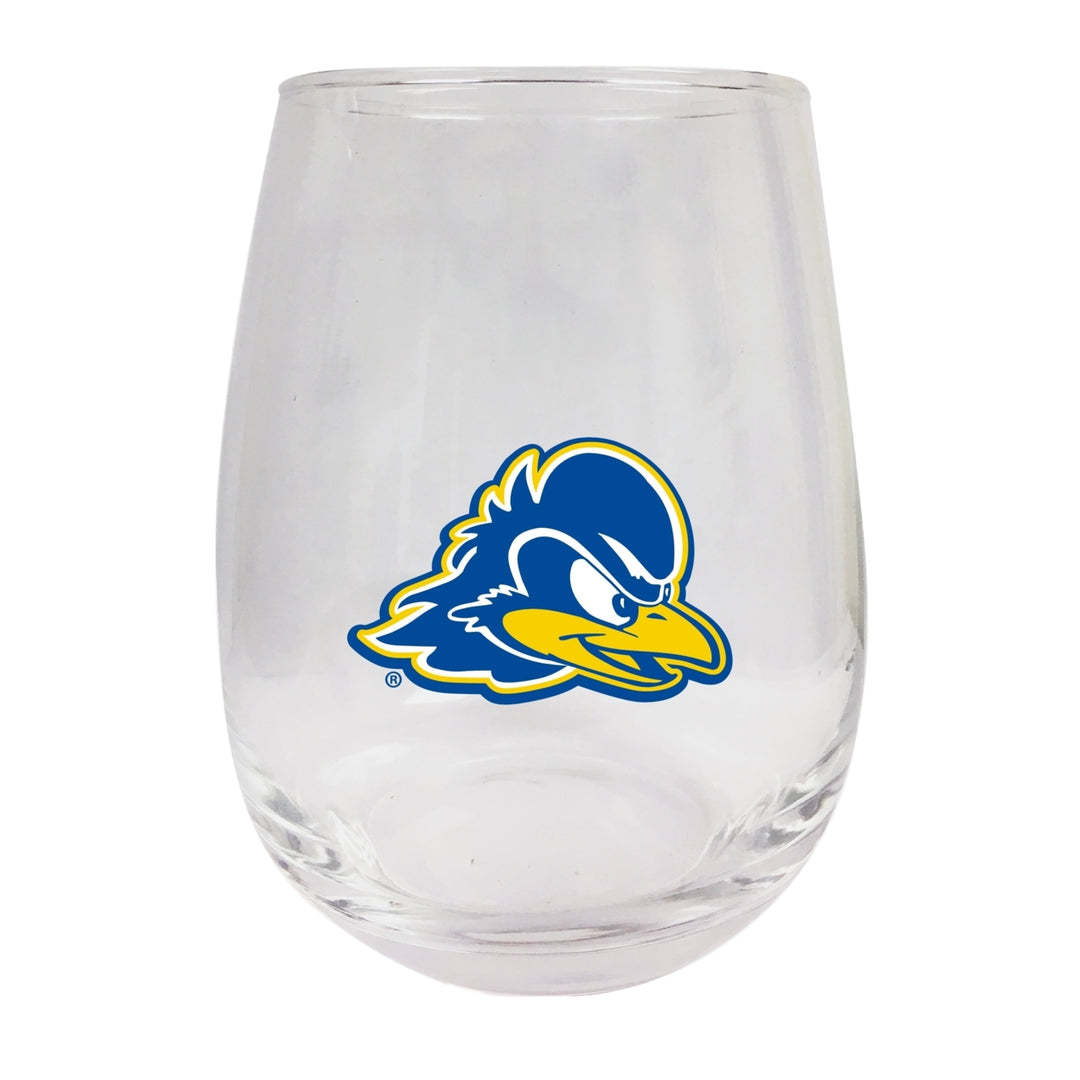 Delaware Blue Hens Stemless Wine Glass - 9 oz. Officially Licensed NCAA Merchandise Image 1