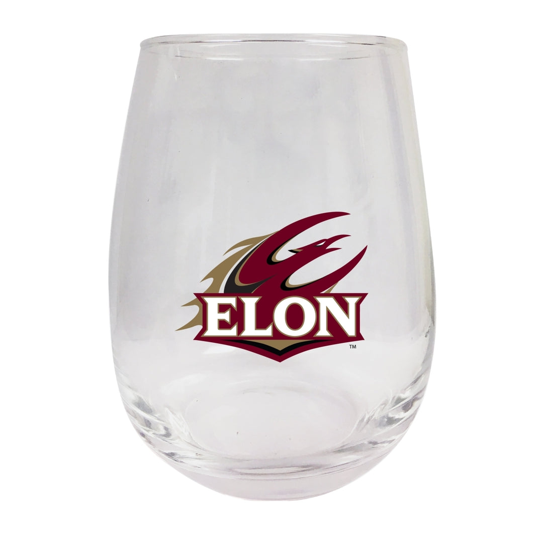 Elon University Stemless Wine Glass - 9 oz. Officially Licensed NCAA Merchandise Image 1