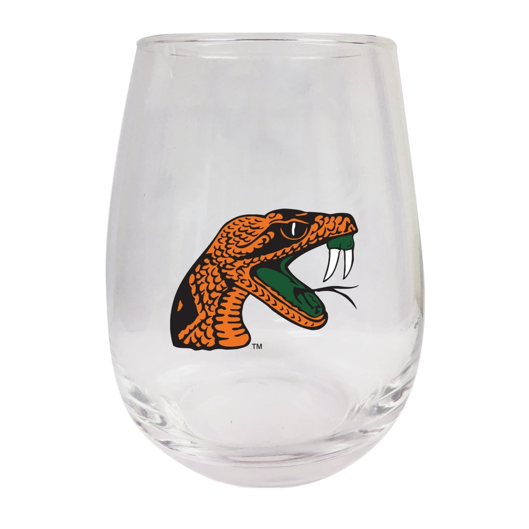 Florida AandM Rattlers Stemless Wine Glass - 9 oz. Officially Licensed NCAA Merchandise Image 1