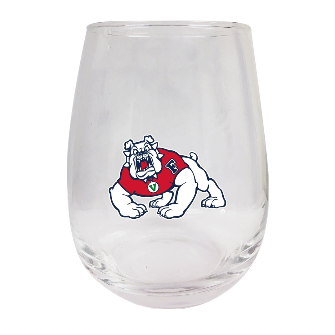 Fresno State Bulldogs Stemless Wine Glass - 9 oz. Officially Licensed NCAA Merchandise Image 1