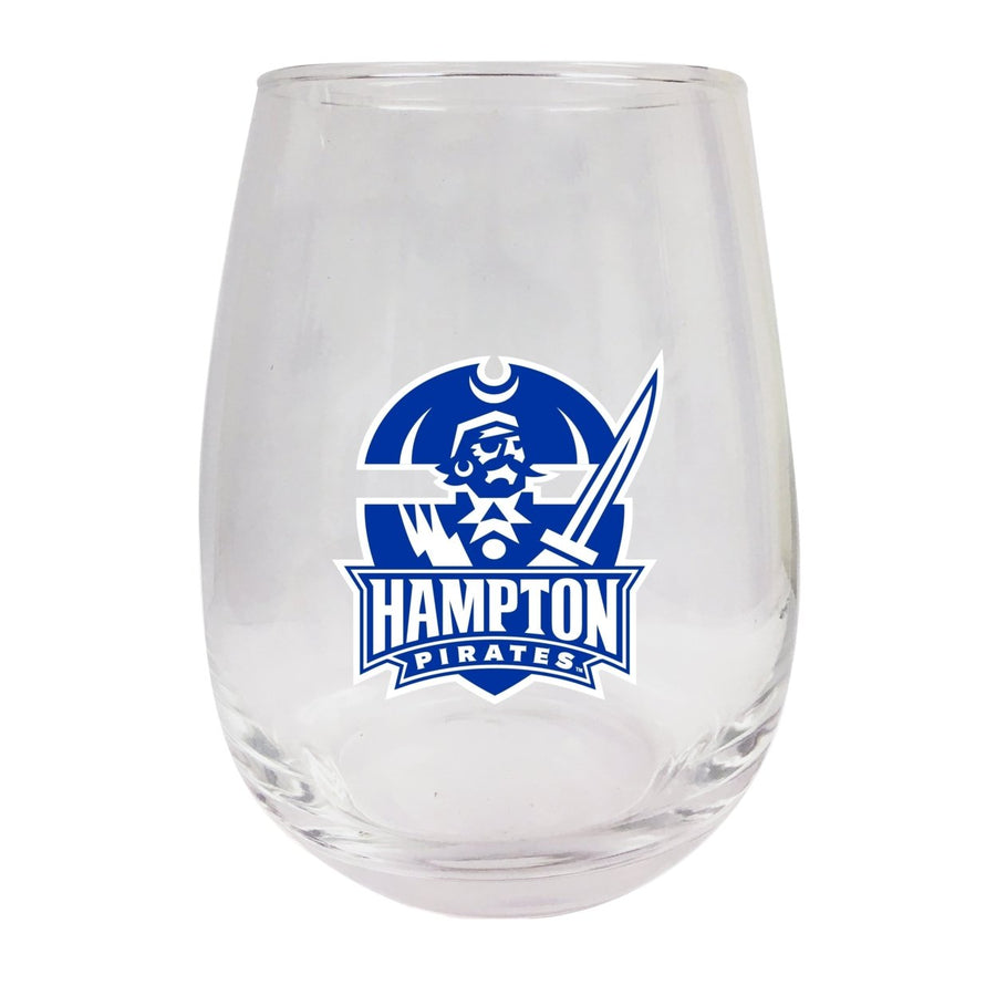 Hampton University Stemless Wine Glass - 9 oz. Officially Licensed NCAA Merchandise Image 1