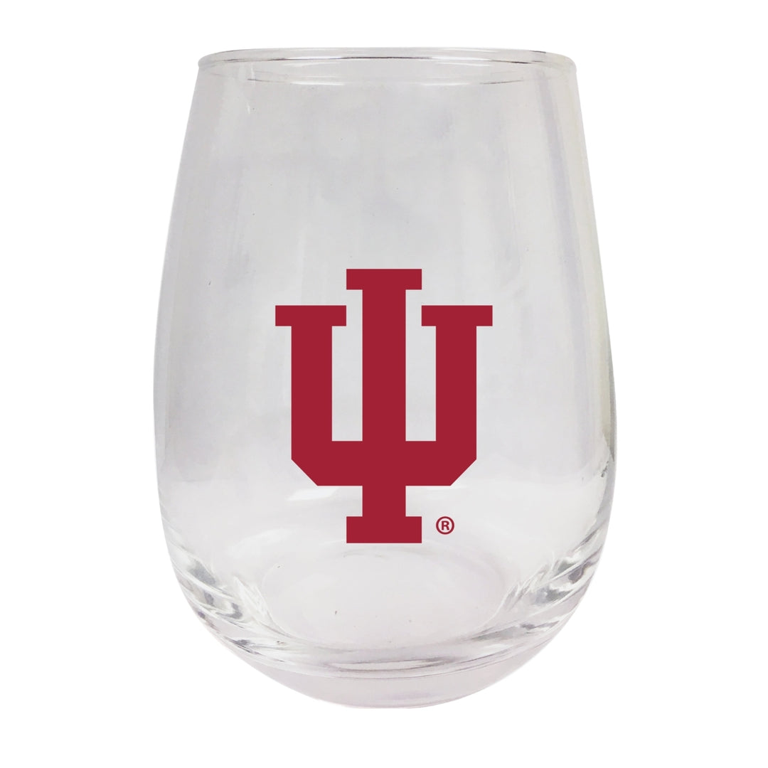 Indiana Hoosiers Stemless Wine Glass - 9 oz. Officially Licensed NCAA Merchandise Image 1