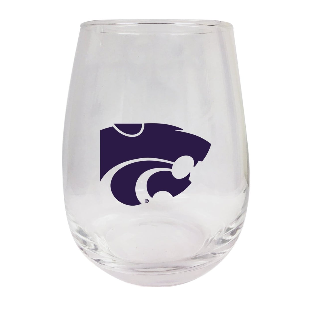 Kansas State Wildcats Stemless Wine Glass - 9 oz. Officially Licensed NCAA Merchandise Image 1