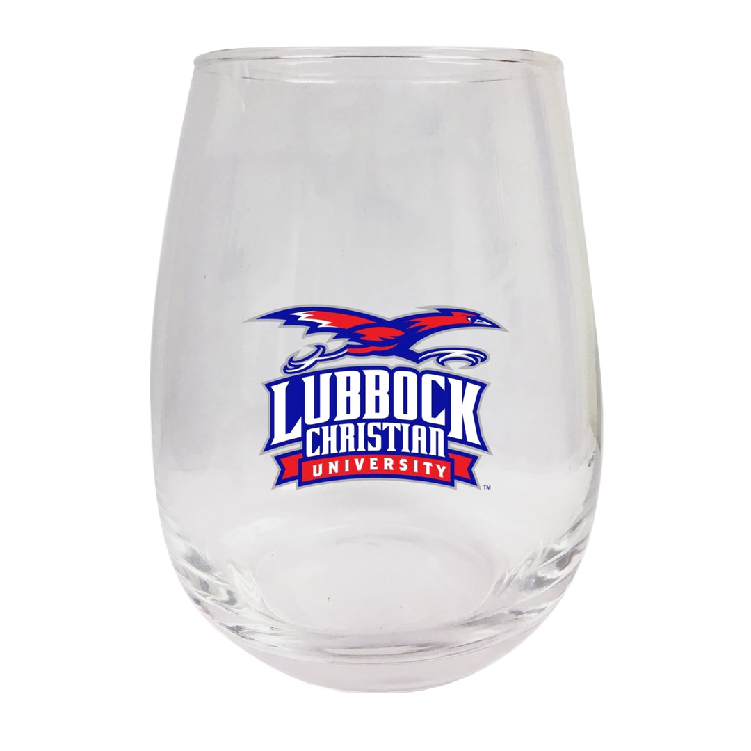 Lubbock Christian University Chaparral Stemless Wine Glass - 9 oz. Officially Licensed NCAA Merchandise Image 1