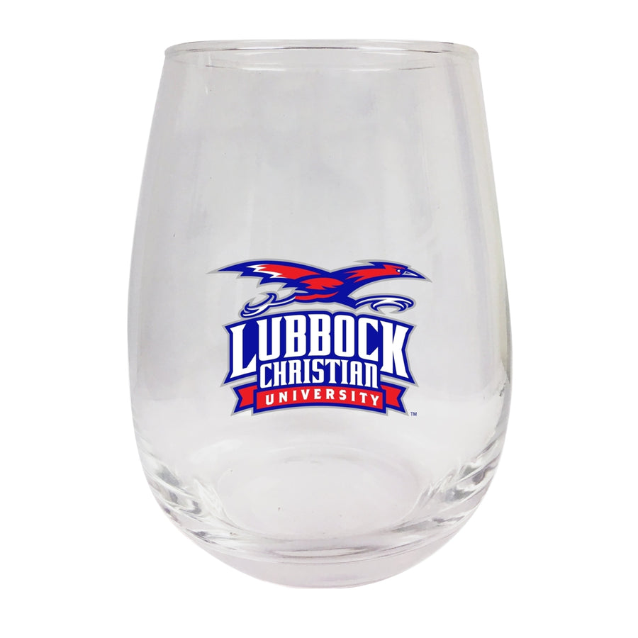 Lubbock Christian University Chaparral Stemless Wine Glass - 9 oz. Officially Licensed NCAA Merchandise Image 1