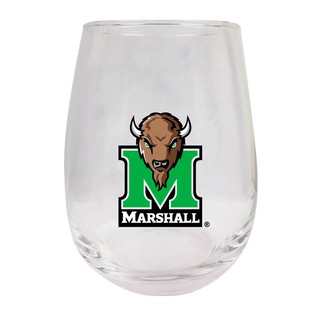 Marshall Thundering Herd Stemless Wine Glass - 9 oz. Officially Licensed NCAA Merchandise Image 1