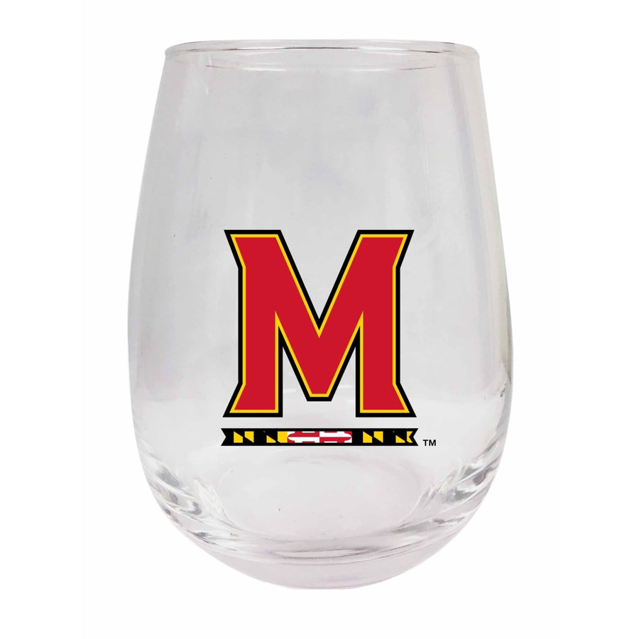 Maryland Terrapins Stemless Wine Glass - 9 oz. Officially Licensed NCAA Merchandise Image 1