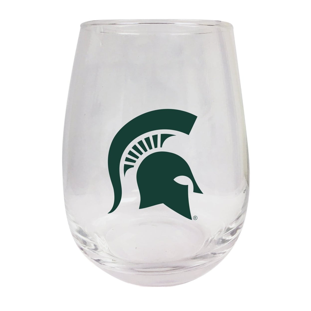 Michigan State Spartans Stemless Wine Glass - 9 oz. Officially Licensed NCAA Merchandise Image 1