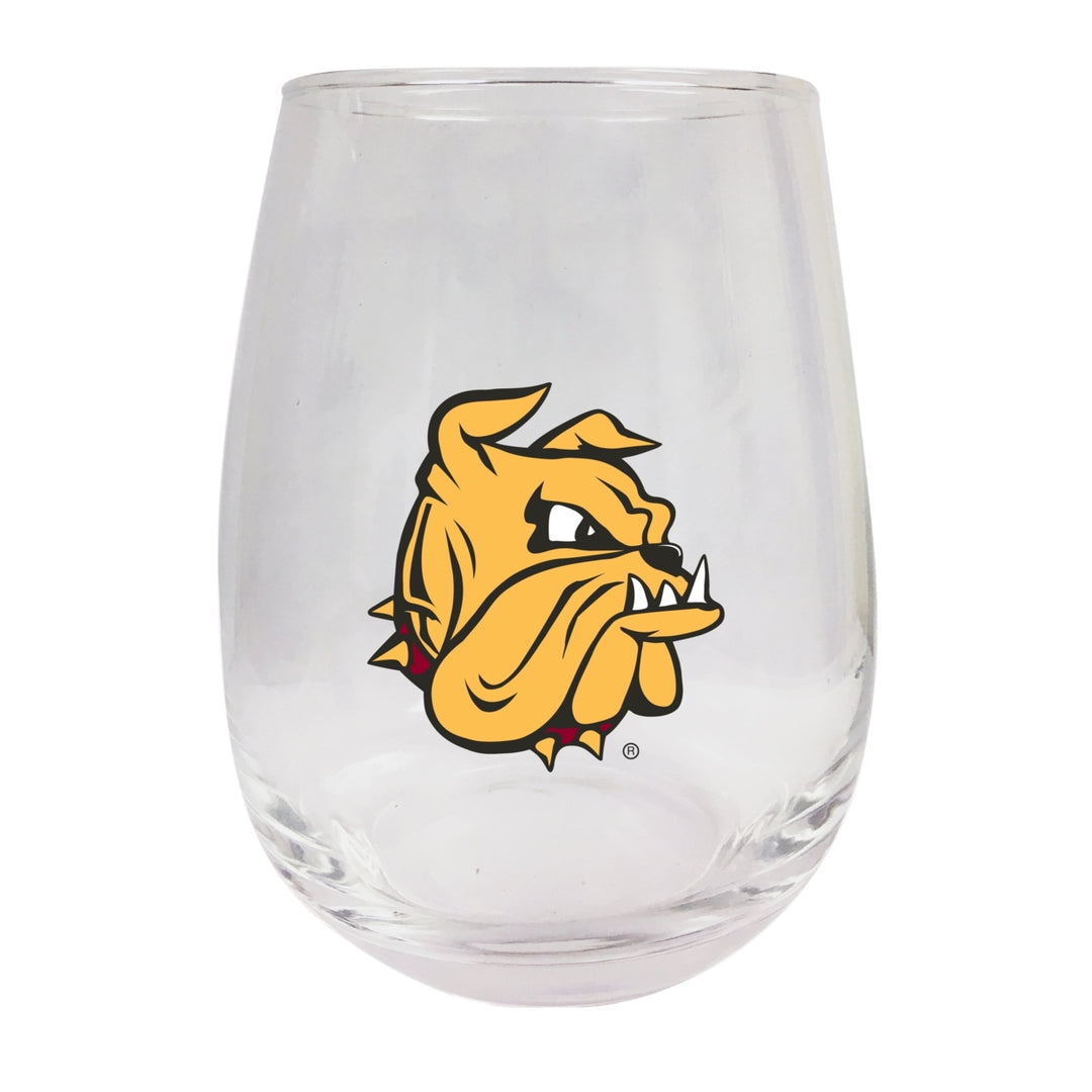 Minnesota Duluth Bulldogs Stemless Wine Glass - 9 oz. Officially Licensed NCAA Merchandise Image 1