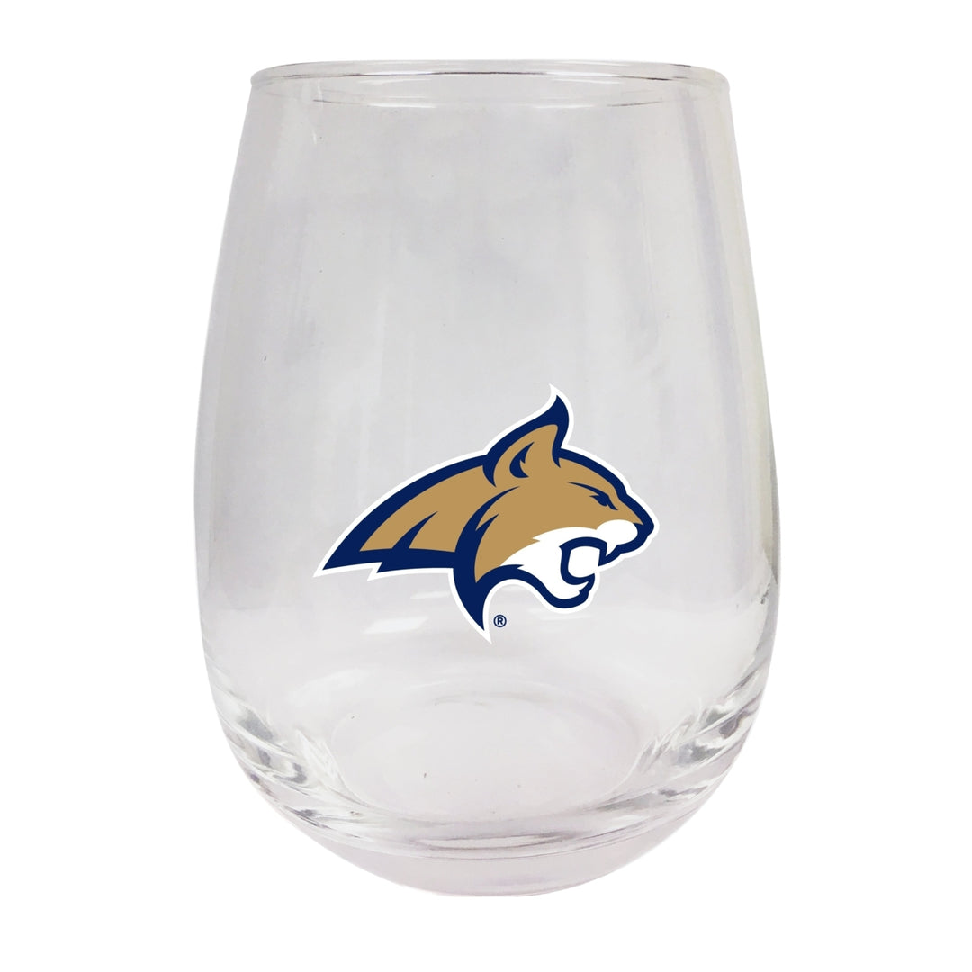 Montana State Bobcats Stemless Wine Glass - 9 oz. Officially Licensed NCAA Merchandise Image 1