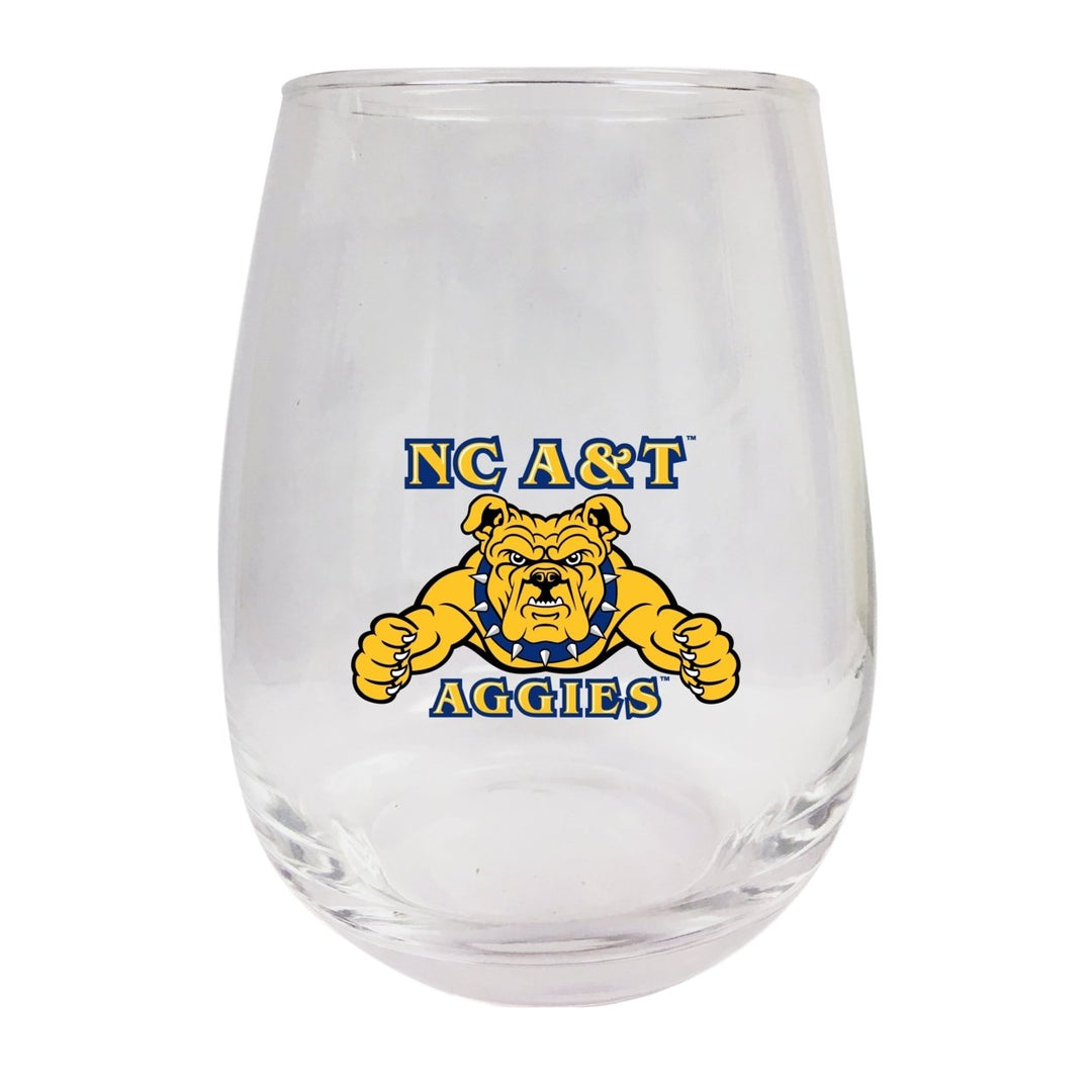 North Carolina AandT State Aggies Stemless Wine Glass - 9 oz. Officially Licensed NCAA Merchandise Image 1