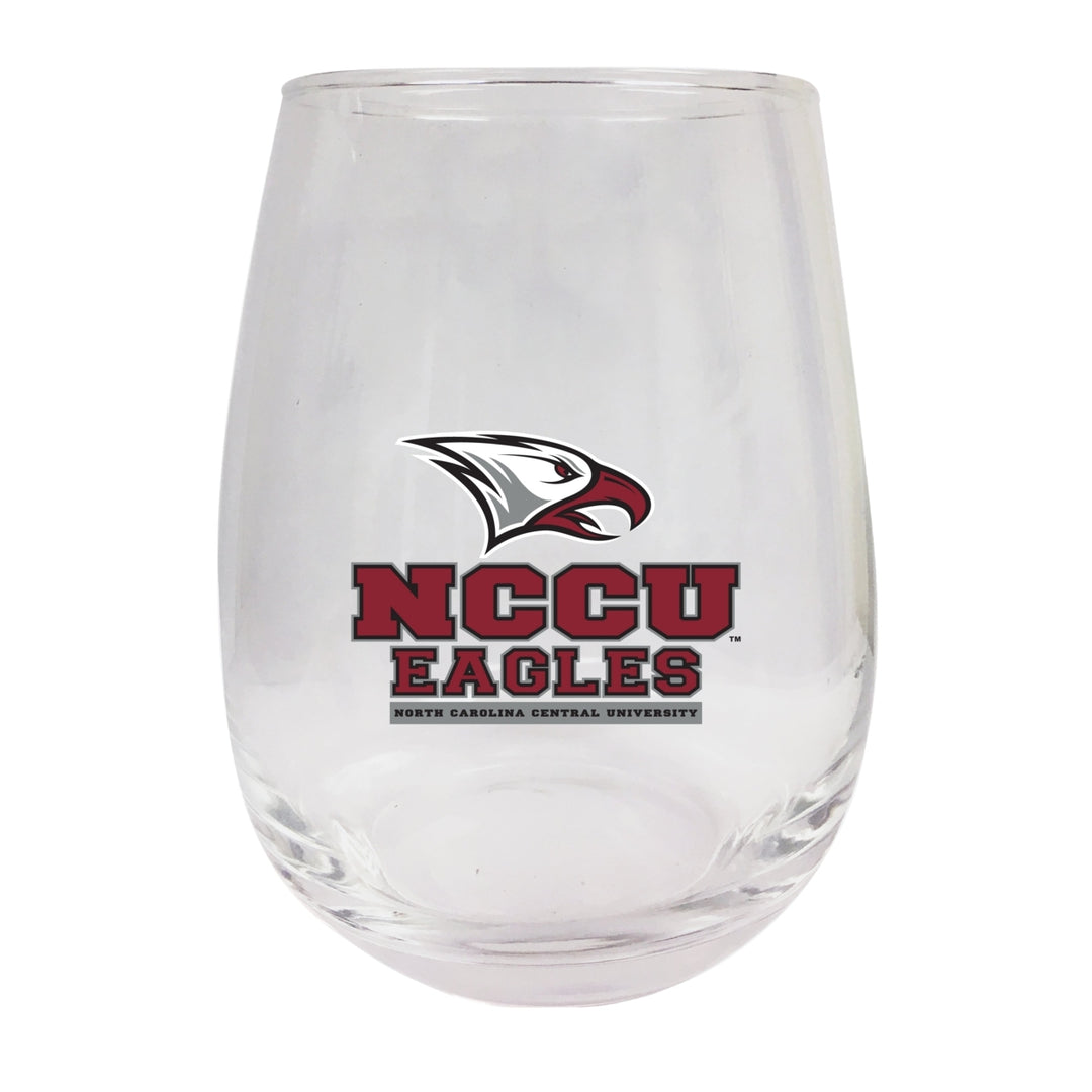 North Carolina Central Eagles Stemless Wine Glass - 9 oz. Officially Licensed NCAA Merchandise Image 1