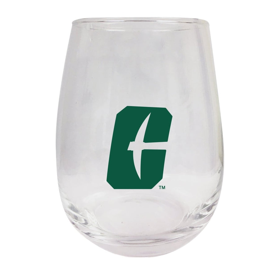 North Carolina Charlotte Forty-Niners Stemless Wine Glass - 9 oz. Officially Licensed NCAA Merchandise Image 1