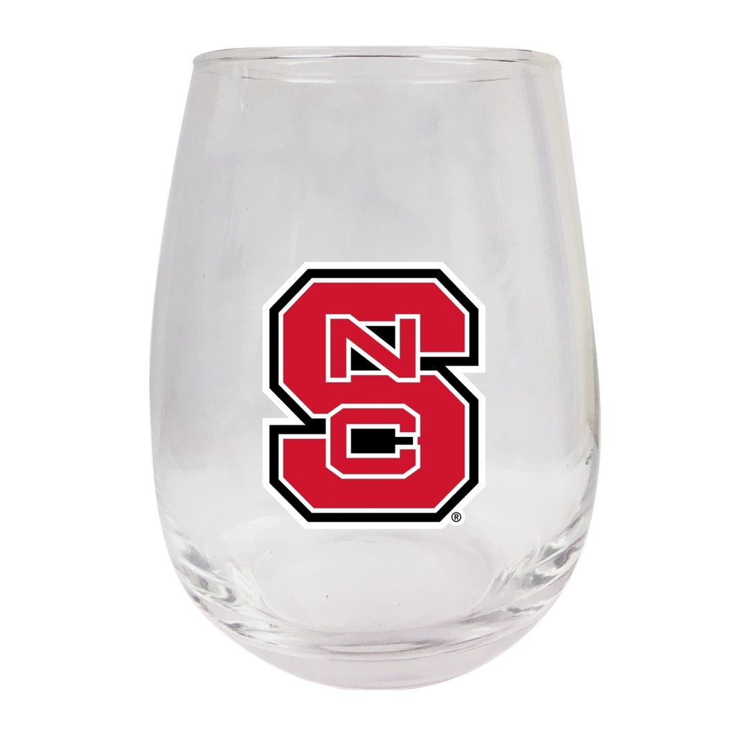 NC State Wolfpack Stemless Wine Glass - 9 oz. Officially Licensed NCAA Merchandise Image 1