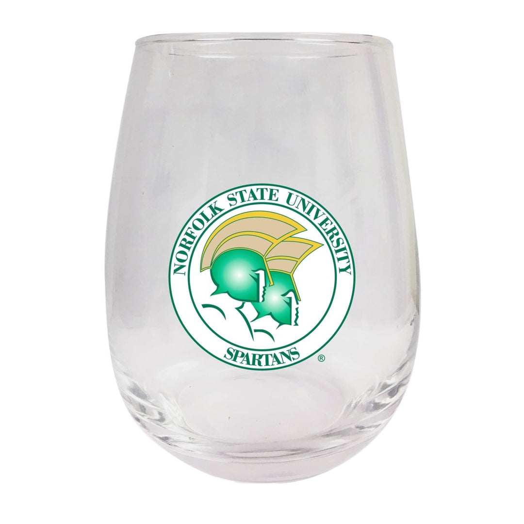 Norfolk State University Stemless Wine Glass - 9 oz. Officially Licensed NCAA Merchandise Image 1