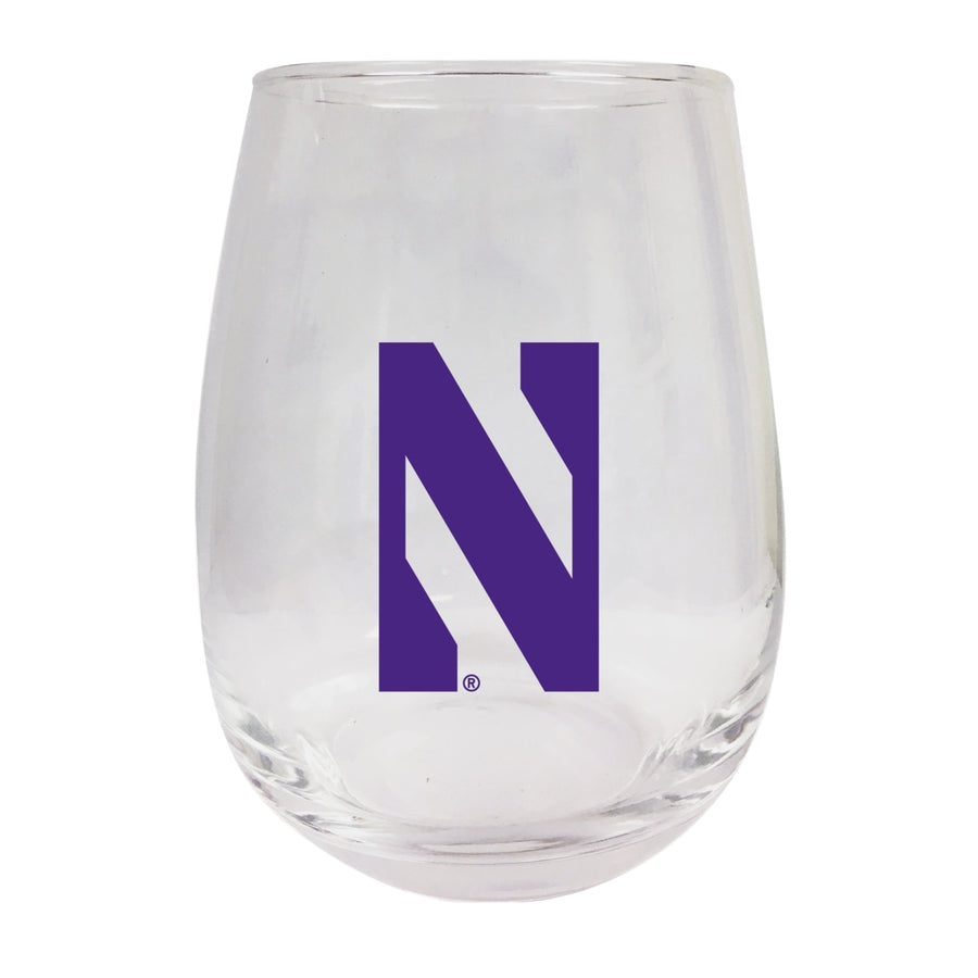 Northwestern University Wildcats Stemless Wine Glass - 9 oz.  Officially Licensed NCAA Merchandise Image 1