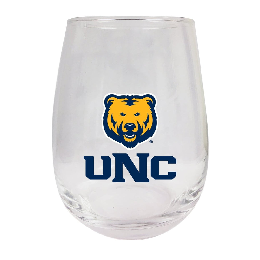 Northern Colorado Bears Stemless Wine Glass - 9 oz. Officially Licensed NCAA Merchandise Image 1