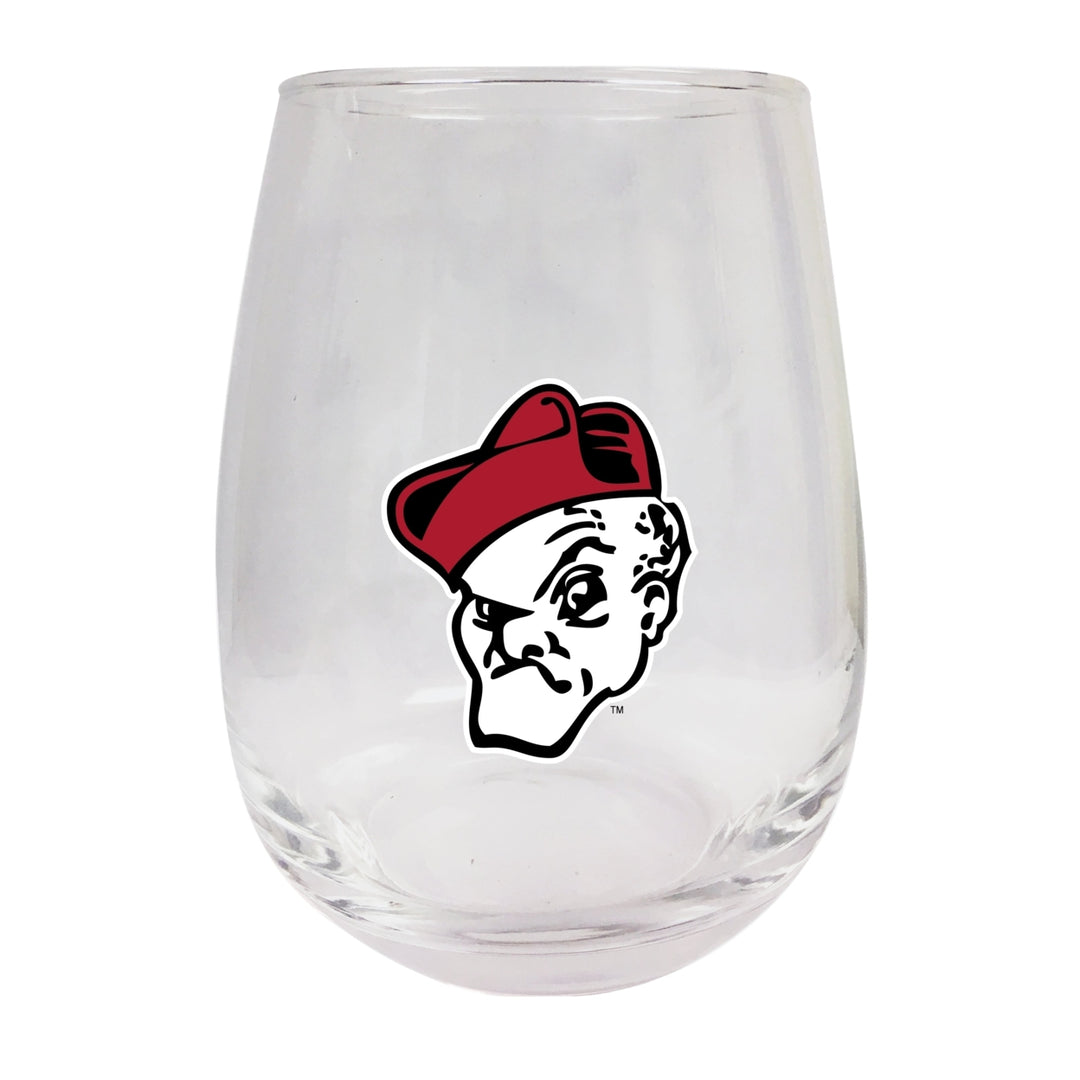 Ohio Wesleyan University Stemless Wine Glass - 9 oz. Officially Licensed NCAA Merchandise Image 1