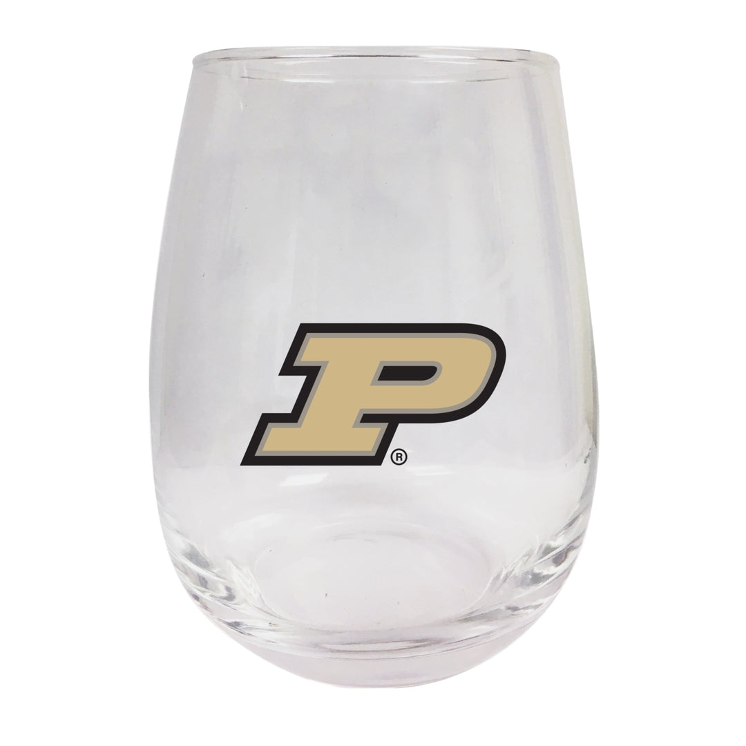 Purdue Boilermakers Stemless Wine Glass - 9 oz. Officially Licensed NCAA Merchandise Image 1