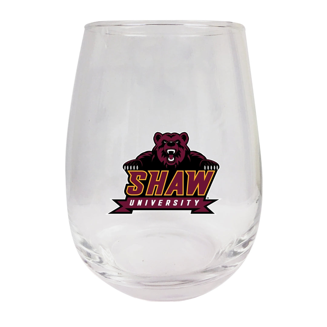 Shaw University Bears Stemless Wine Glass - 9 oz. Officially Licensed NCAA Merchandise Image 1