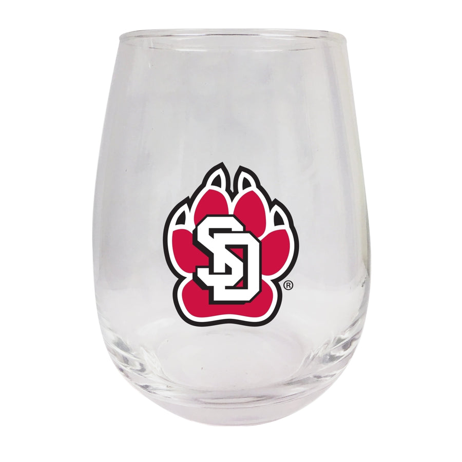 South Dakota Coyotes Stemless Wine Glass - 9 oz.  Officially Licensed NCAA Merchandise Image 1