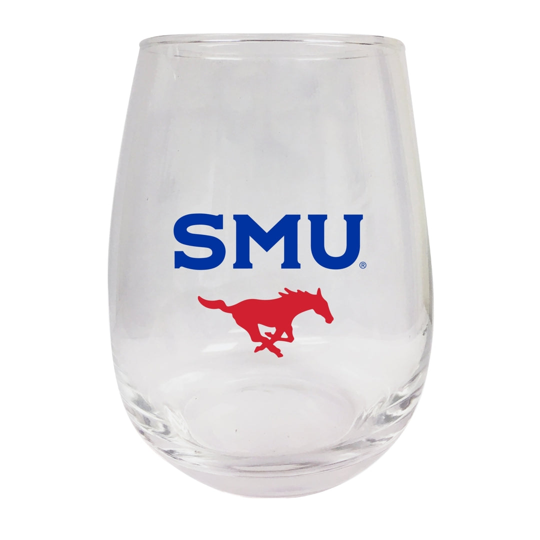 Southern Methodist University Stemless Wine Glass - 9 oz. Officially Licensed NCAA Merchandise Image 1