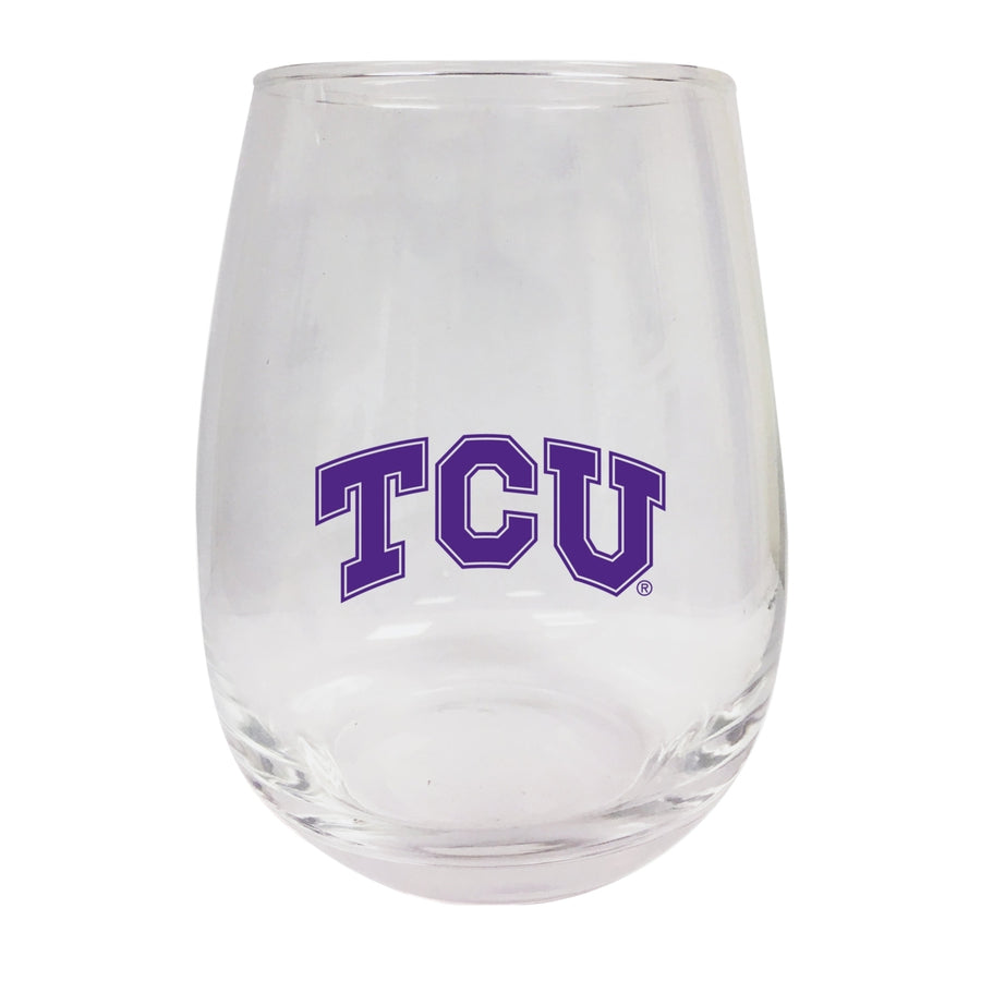 Texas Christian University Stemless Wine Glass - 9 oz. Officially Licensed NCAA Merchandise Image 1