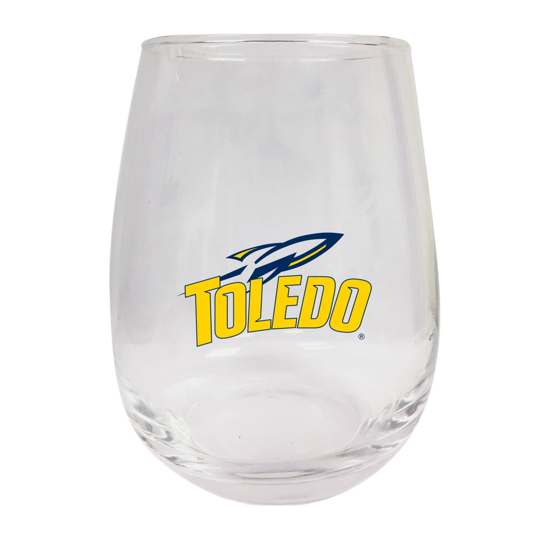 Toledo Rockets Stemless Wine Glass - 9 oz. Officially Licensed NCAA Merchandise Image 1