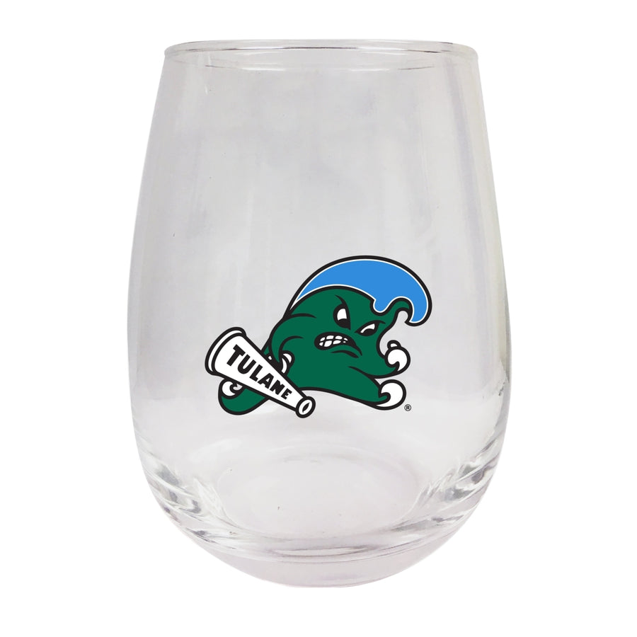 Tulane University Green Wave Stemless Wine Glass - 9 oz. Officially Licensed NCAA Merchandise Image 1