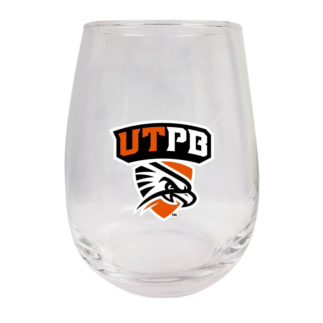 University of Texas of the Permian Basin Stemless Wine Glass - 9 oz. Officially Licensed NCAA Merchandise Image 1