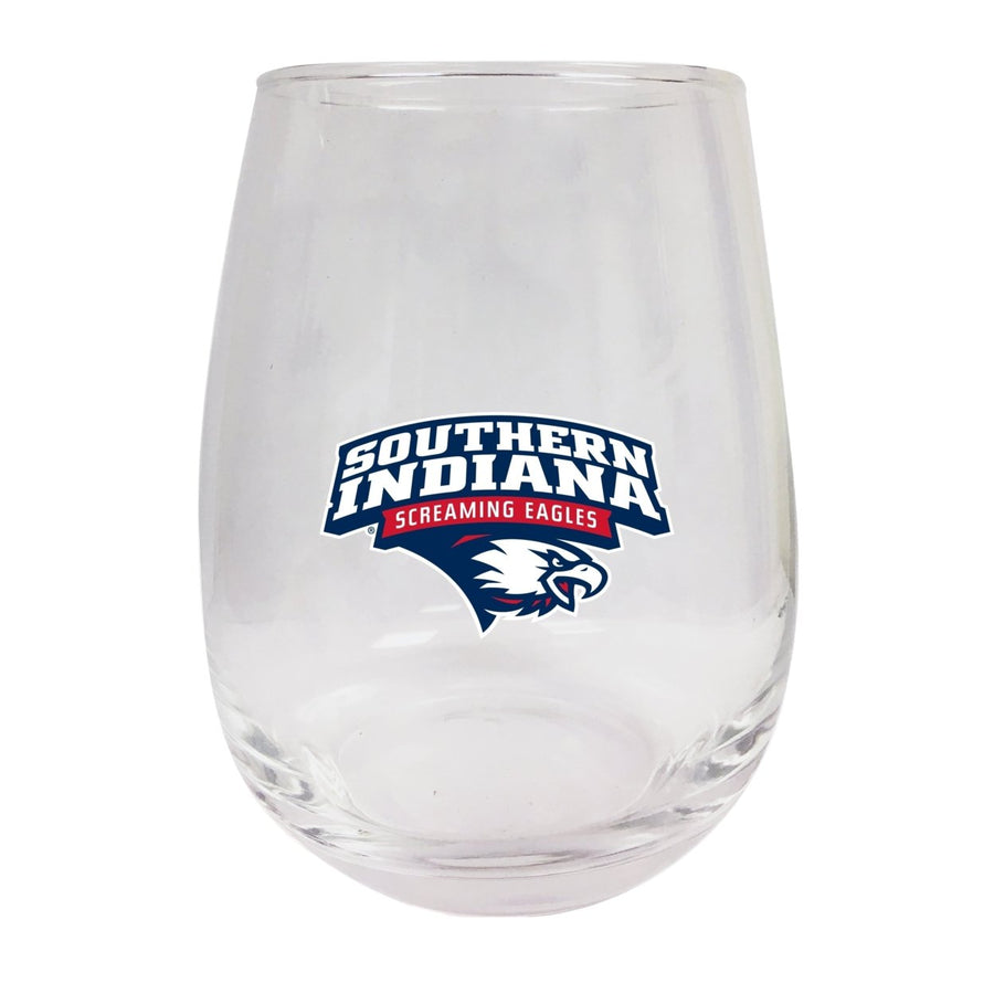 University of Southern Indiana Stemless Wine Glass - 9 oz. Officially Licensed NCAA Merchandise Image 1