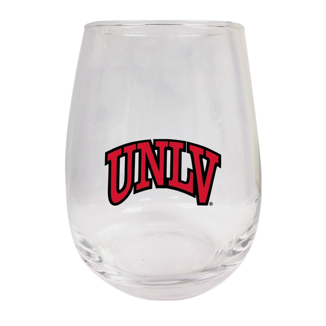 UNLV Rebels Stemless Wine Glass - 9 oz. Officially Licensed NCAA Merchandise Image 1