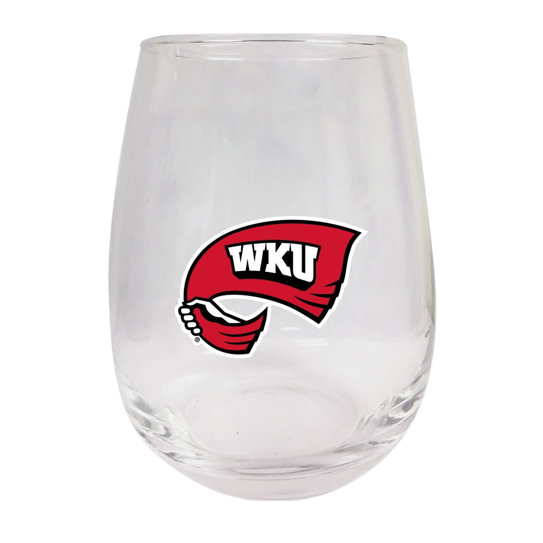 Western Kentucky Hilltoppers Stemless Wine Glass - 9 oz. Officially Licensed NCAA Merchandise Image 1