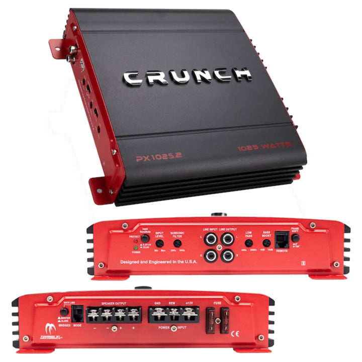 Crunch PX-1025.2 1000 Watt 2-Channel Amplifier Car Stereo Amp Image 1