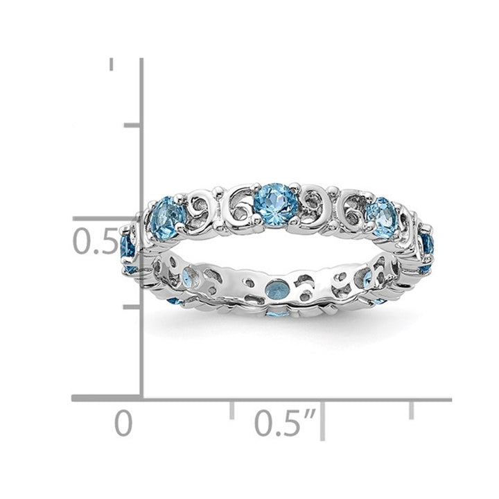 1.15 Carat (ctw) Blue Topaz Band Ring in Sterling Silver Image 4